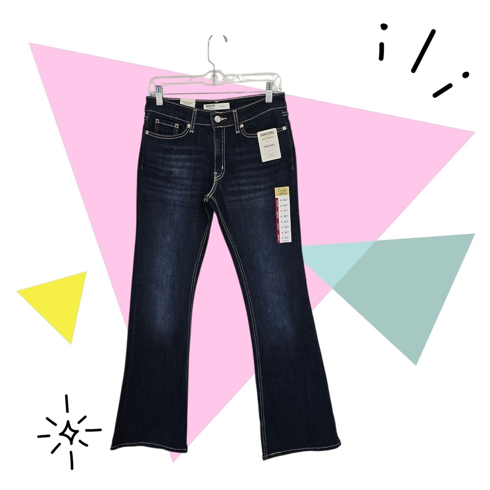 NWT Signature by Levi Strauss Gold Label True Bootcut Jeans Size 4 W27